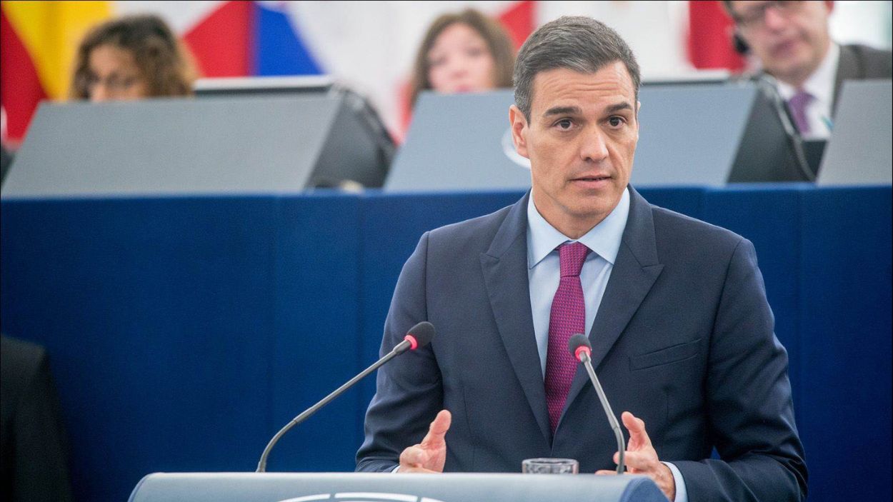 El presidente del Gobierno, Pedro Sánchez, comparece en el Parlamento Europeo. EP. 