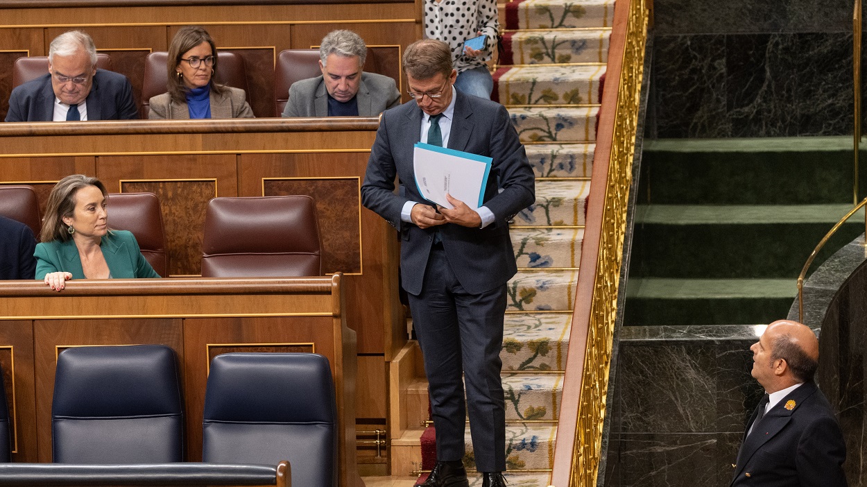 Alberto Núñez Feijóo en el Congreso de los Diputados. EP