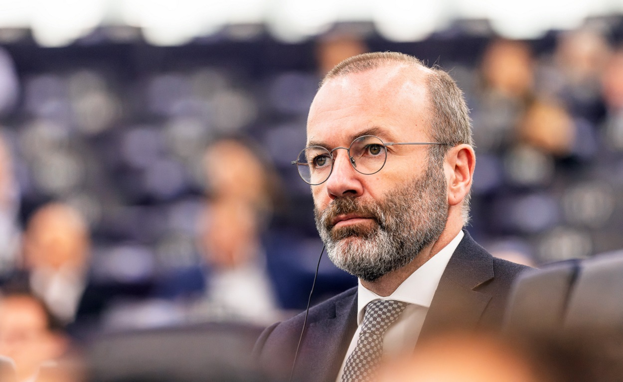 Manfred Weber, durante un pleno en el Parlamento Europeo, en Estrasburgo. EP