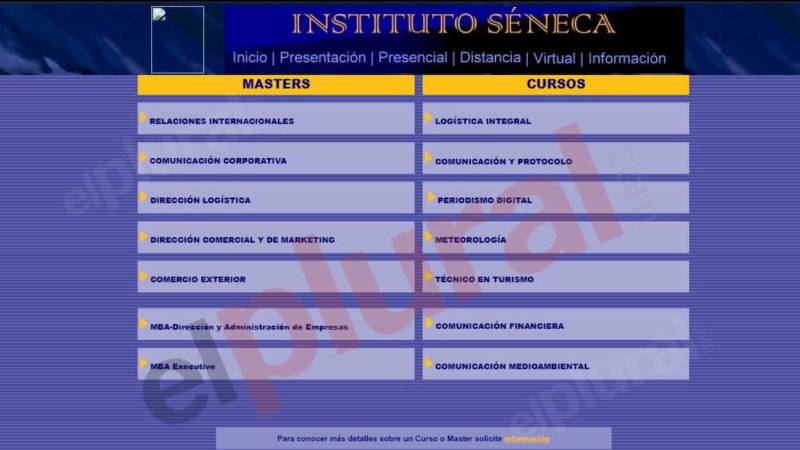 Estudios que ofertaba Séneca en 2004 a distancia