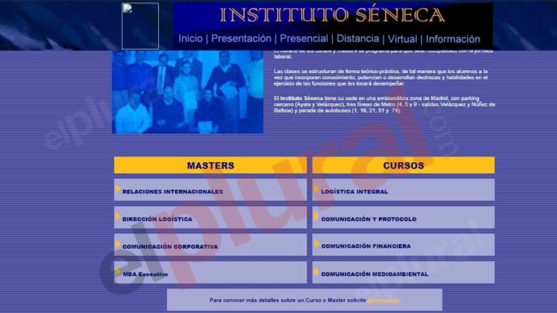 Estudios presenciales que ofertaba el Séneca en 2004