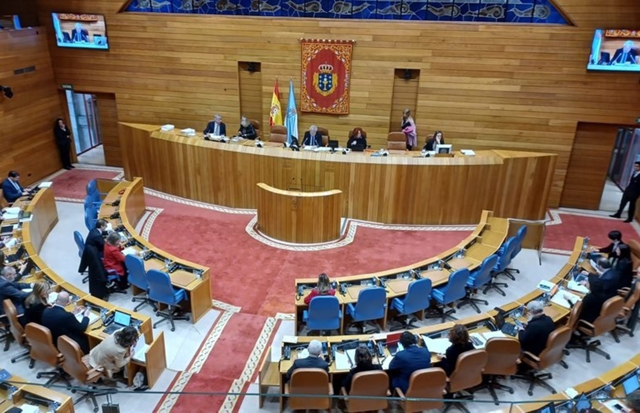 Imagen del Parlamento gallego de hoy durante el debate de presupuestos (Foto: Europa Press).
