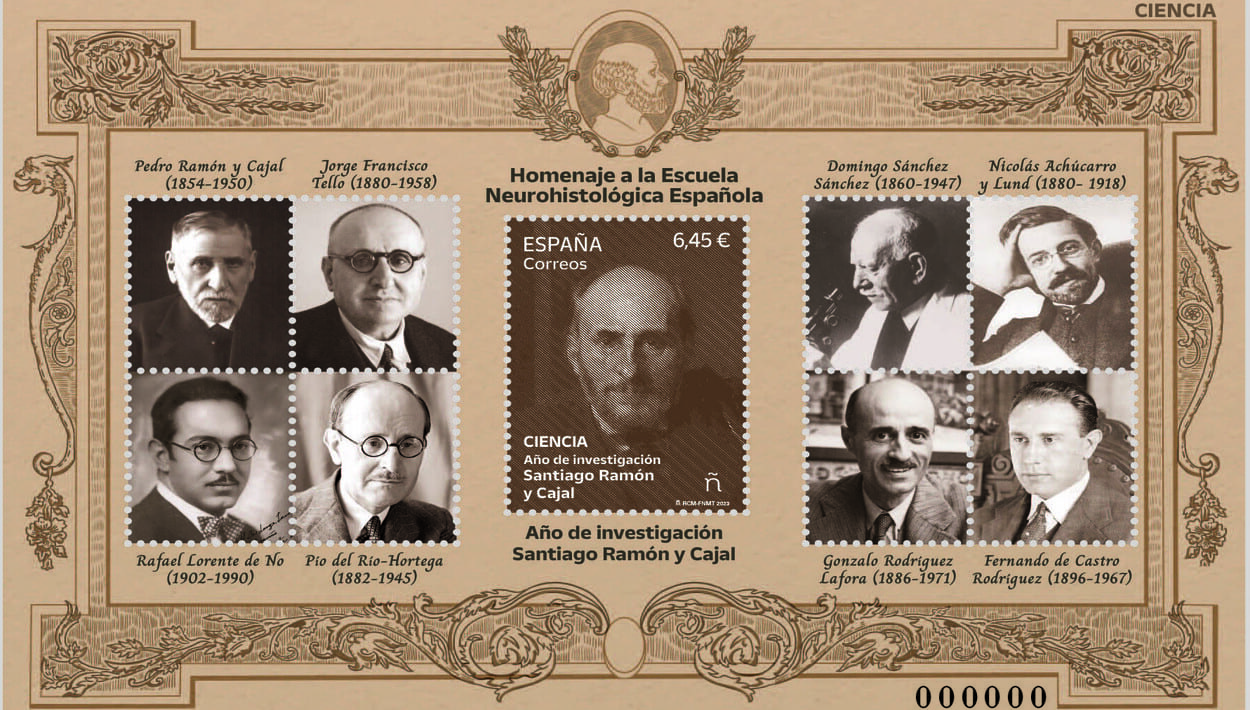 Sello homenaje de Correos al científico Santiago Ramón y Cajal