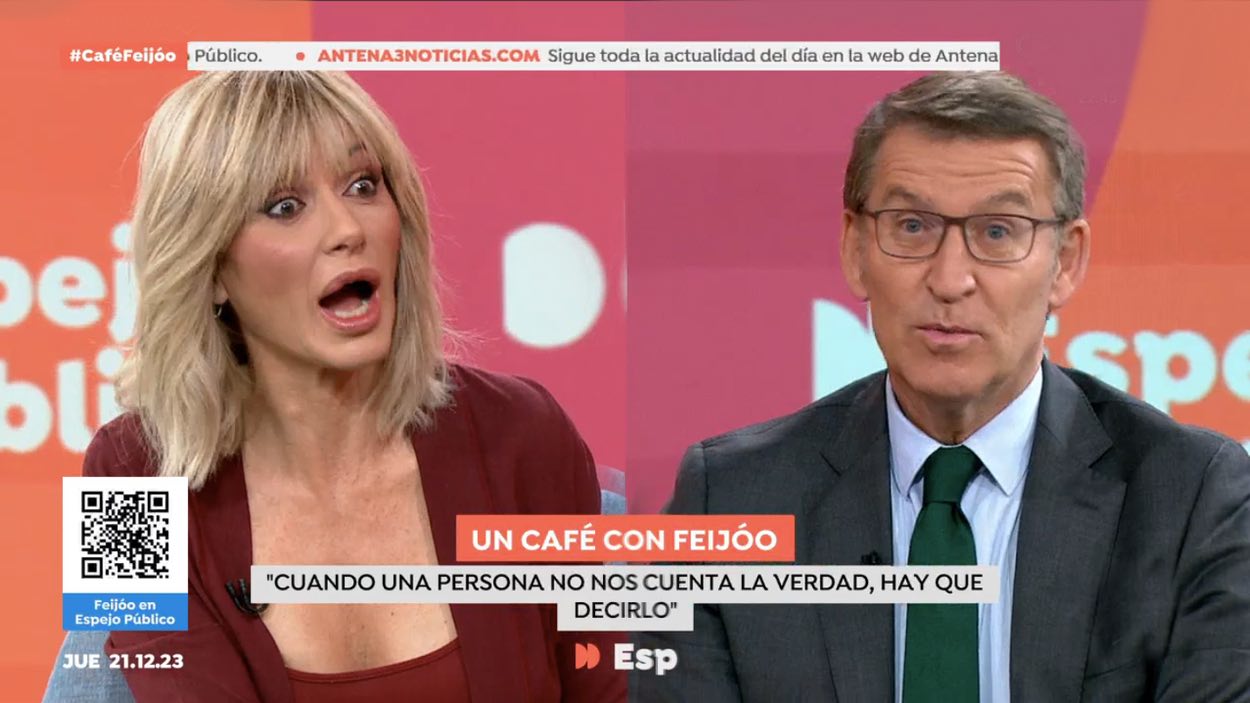 Susanna Griso, ojiplática ante el sinsentido de Feijóo. Atresmedia Televisión