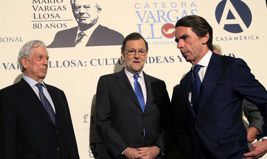 Aznar ignoró a Mariano Rajoy en su último encuentro, en la celebración del cumpleaños de Mario Vargas Llosa