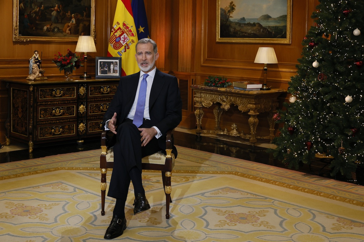 El rey Felipe VI en Nochebuena 2023. EP