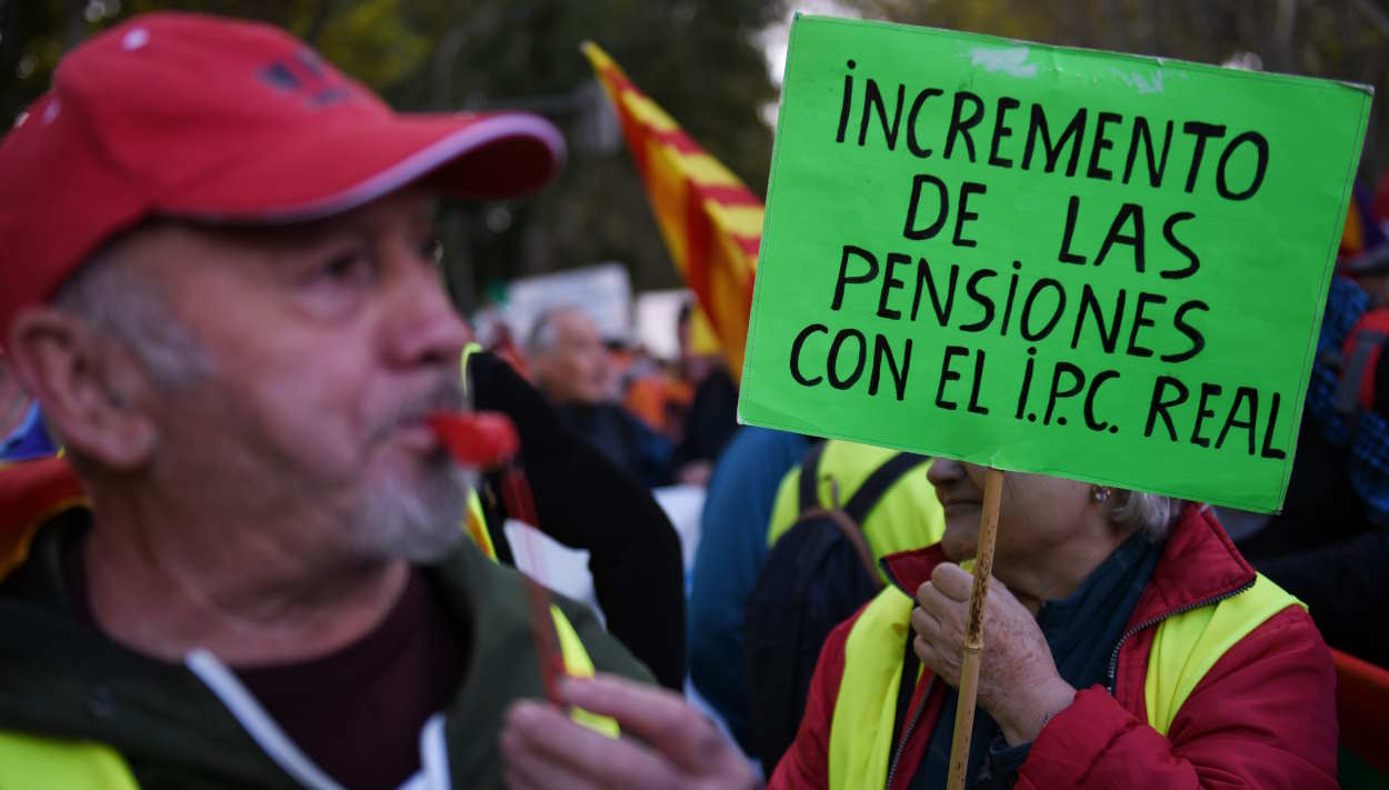 Concentración de pensionistas en Madrid en octubre de 2023. EP