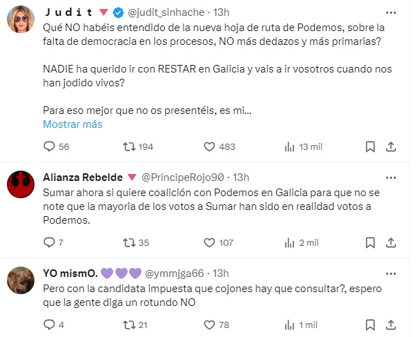 Tuits respuesta Podemos 1