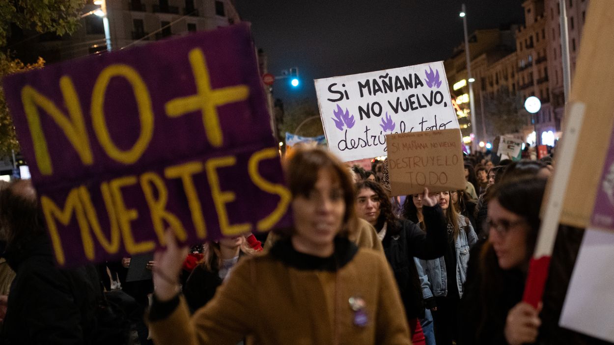 Manifestación feminista el 25N contra la violencia de género. EP.