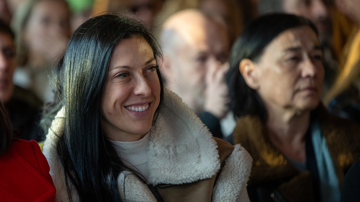 Jennifer Hermoso durante un homenaje póstumo a Itziar Castro. EP