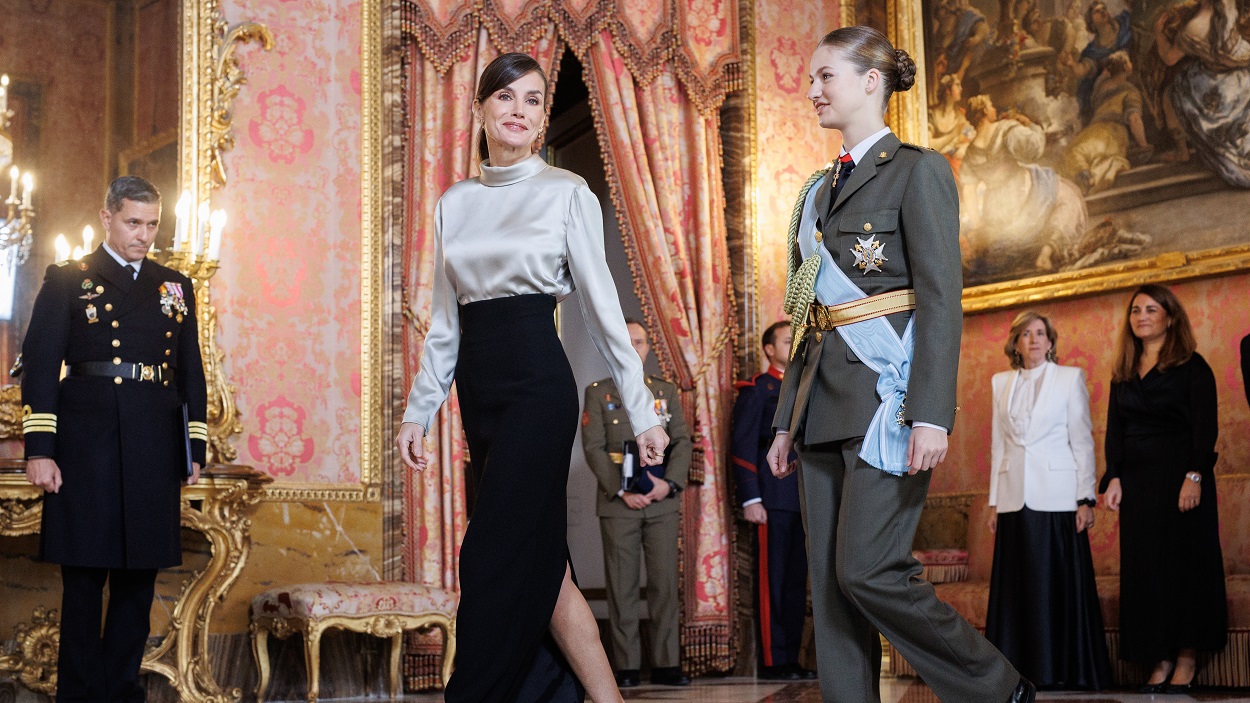 La reina Letizia y la princesa Leonor en la Pascua Real de 2024. EP