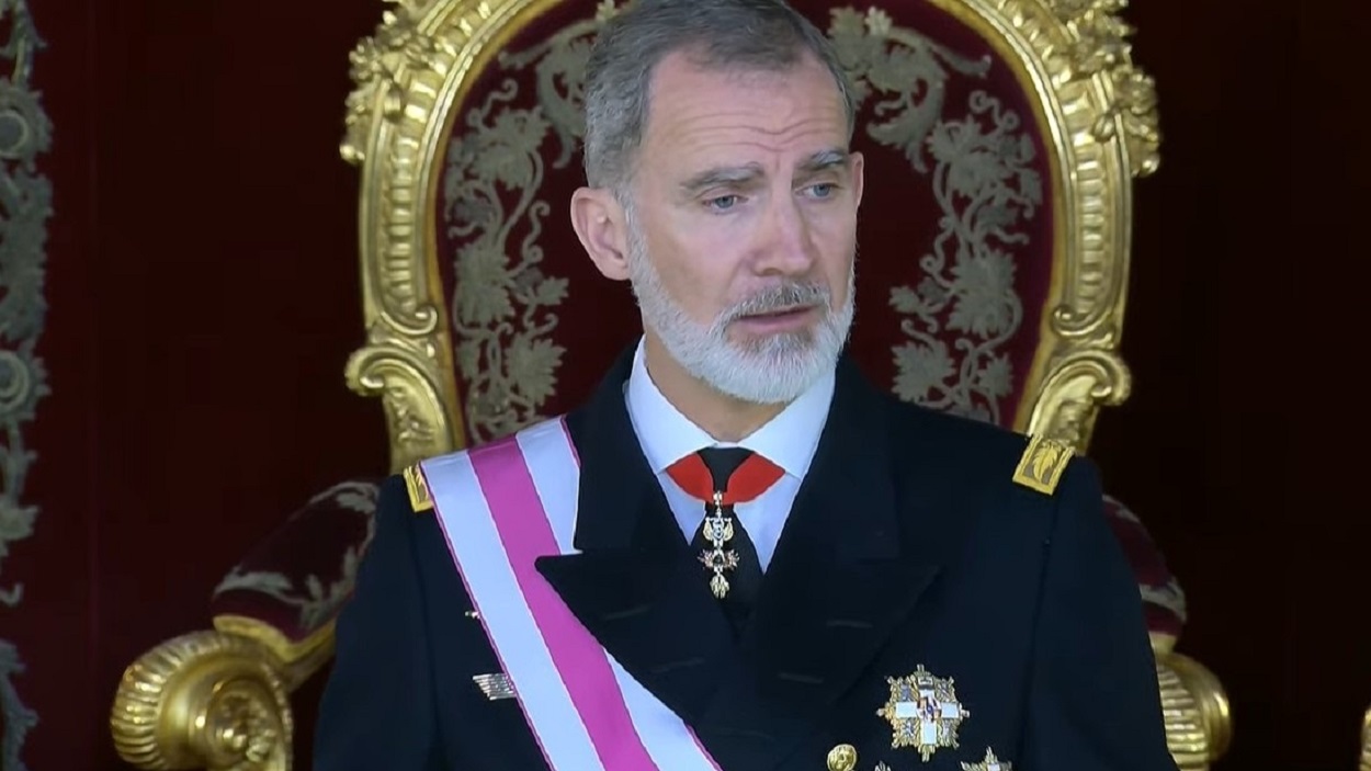 El rey Felipe VI durante el discurso de la Pascua Real de 2024. EP