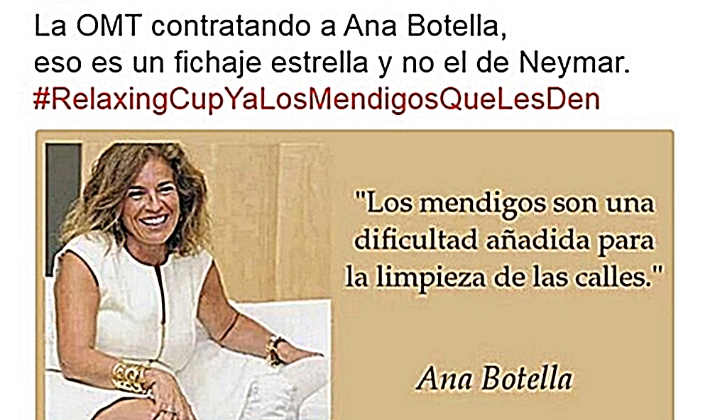 Uno de los tuits publicados en relación con el nuevo trabajo de Botella. 