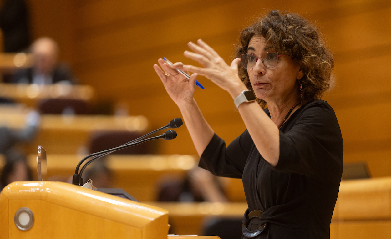 La número dos del PSOE y vicepresidenta primera y ministra de Hacienda, María Jesús Montero. EP