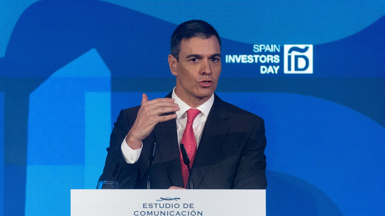 El presidente del Gobierno, Pedro Sánchez, en el Spain Investors Day. EP