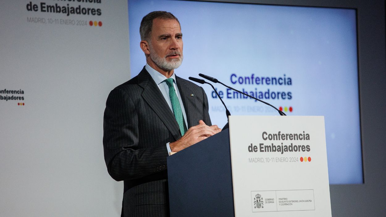 El rey Felipe VI en la VIII Conferencia de Embajadores. EP.