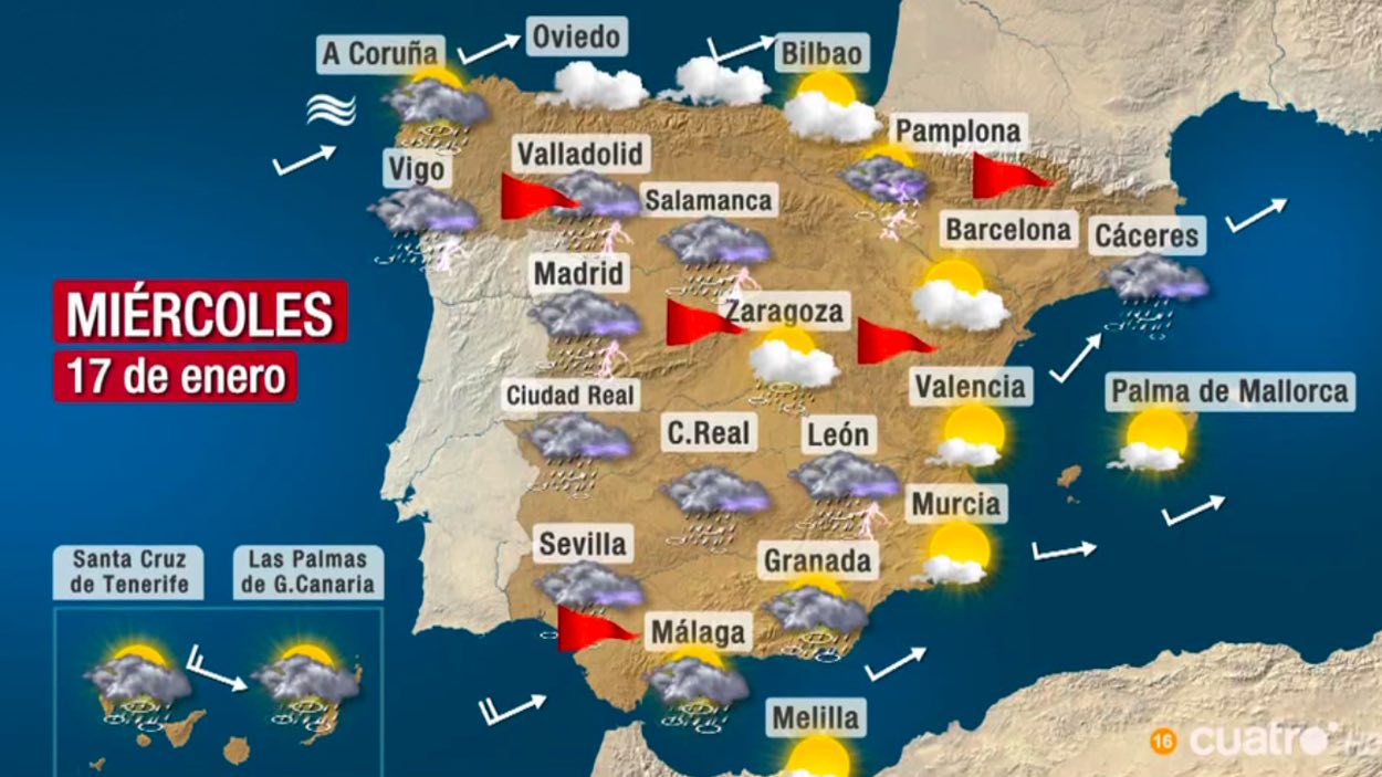 El mapa del tiempo de Cuatro desata oleadas de mofas en redes sociales. Mediaset España