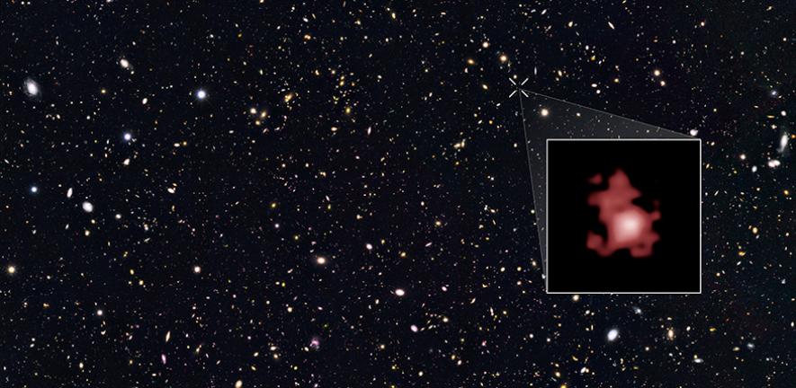 Imagen del agujero negro más antiguo jamás detectado (NASA, ESA y P. Oesch Universidad de Yale)