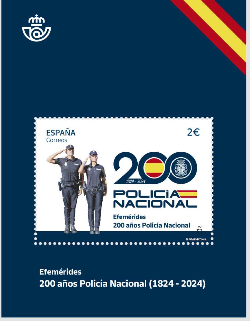 Sello conmemorativo de Correos por el bicentenario de la Policía Nacional