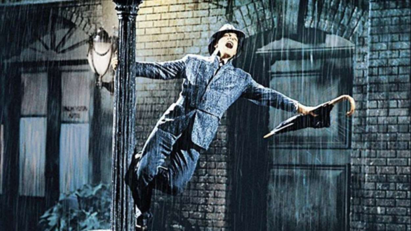Gene Kelly en "Cantanto bajo la lluvia"