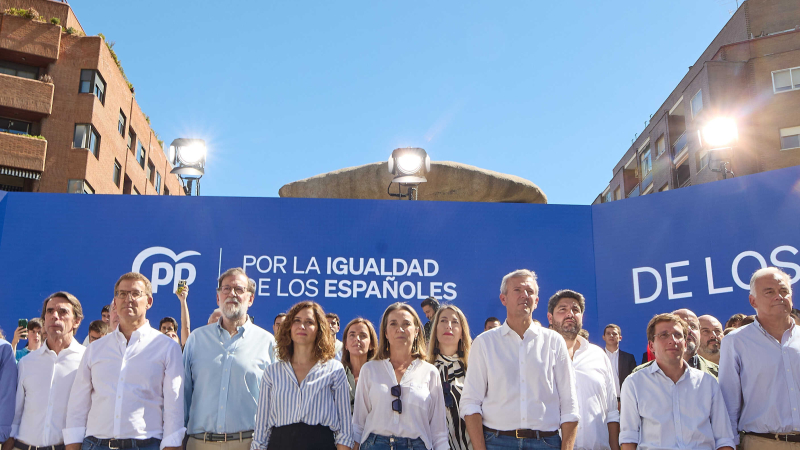 El PP en los aledaños del Wizink Center El PP en los aledaños del Wizink Center