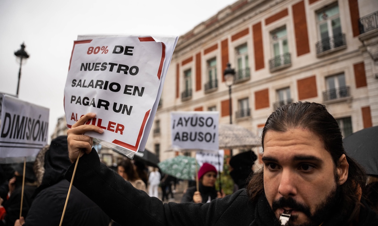 Manifestación por la vivienda en Madrid. EP