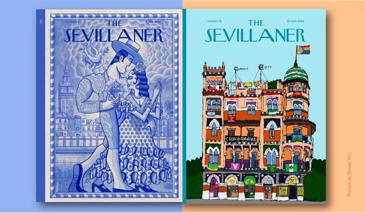 Portadas de The Sevillaner de Andi Rivas (i) y Bernar USK (d)