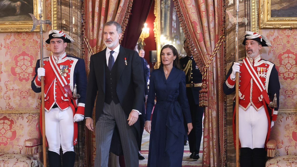 Felipe VI y Letizia en la recepción anual al Cuerpo Diplomático. EP