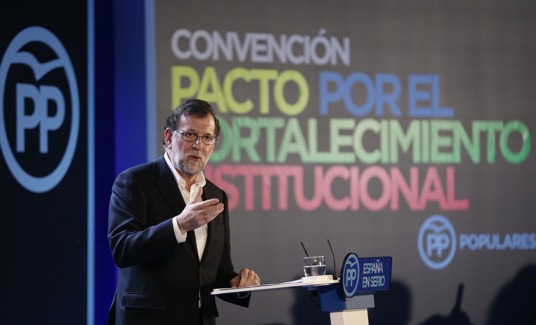 Rajoy durante su discurso de este sábado en Barcelona.