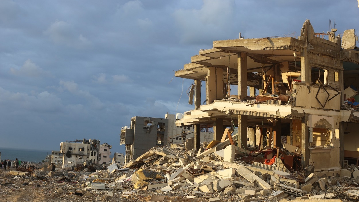 Edificio derruido en la Franja de Gaza. EP