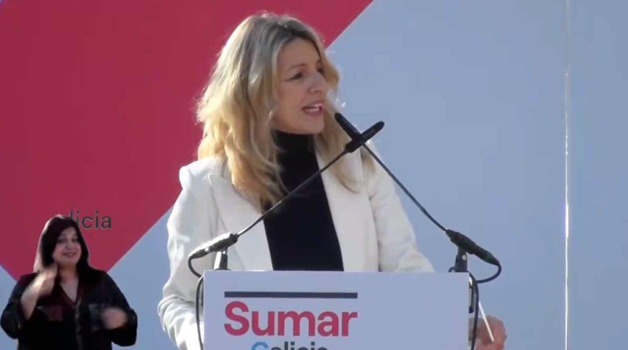 Yolanda Díaz durante el acto de este sábado en Ferrol. X.