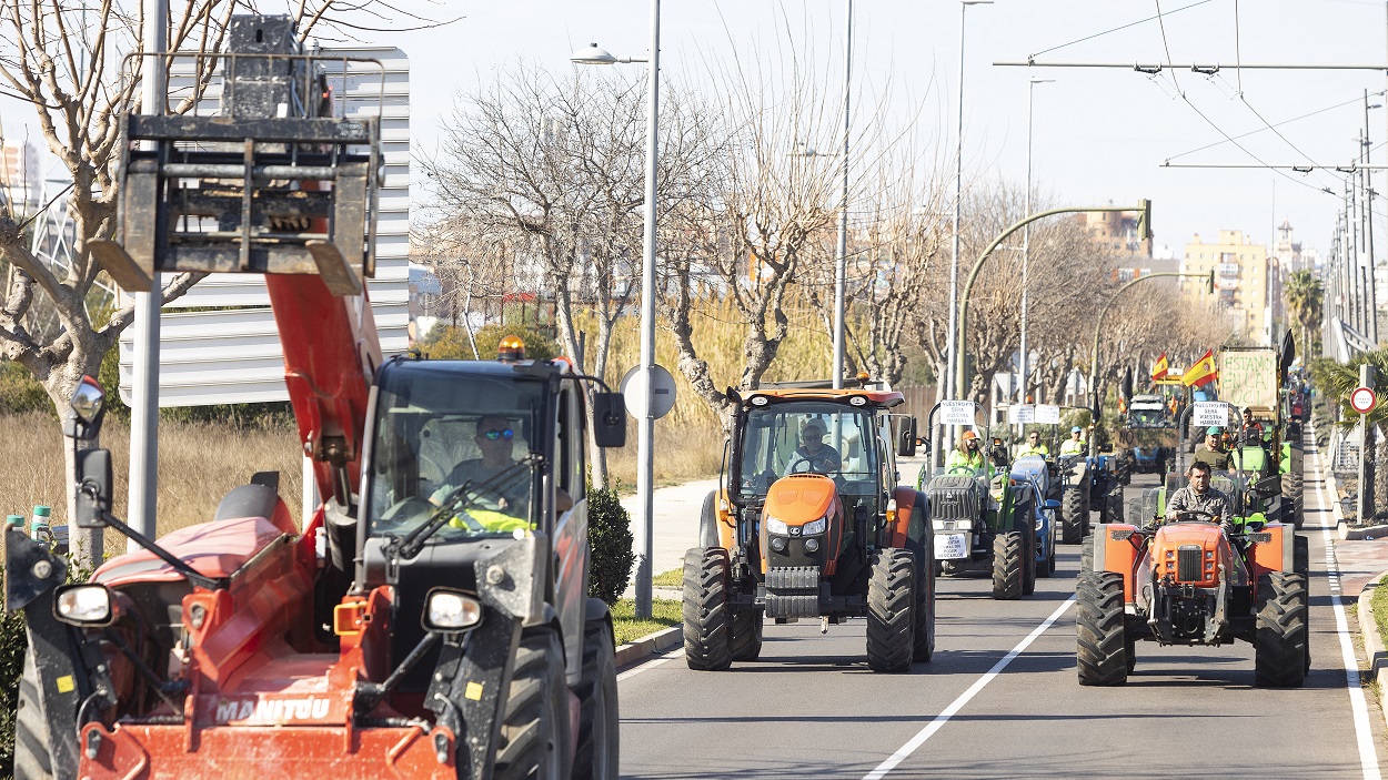 Tractores marchando en Castellón. EP