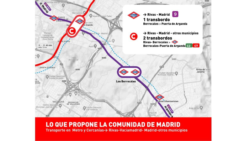 Plan de conexión de Los Berrocales de la CAM. Ayuntamiento de Rivas