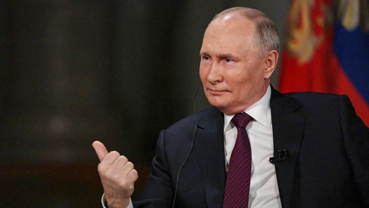 Vladimir Putin, presidente de Rusia, en su entrevista con Tucker Carlson. EP