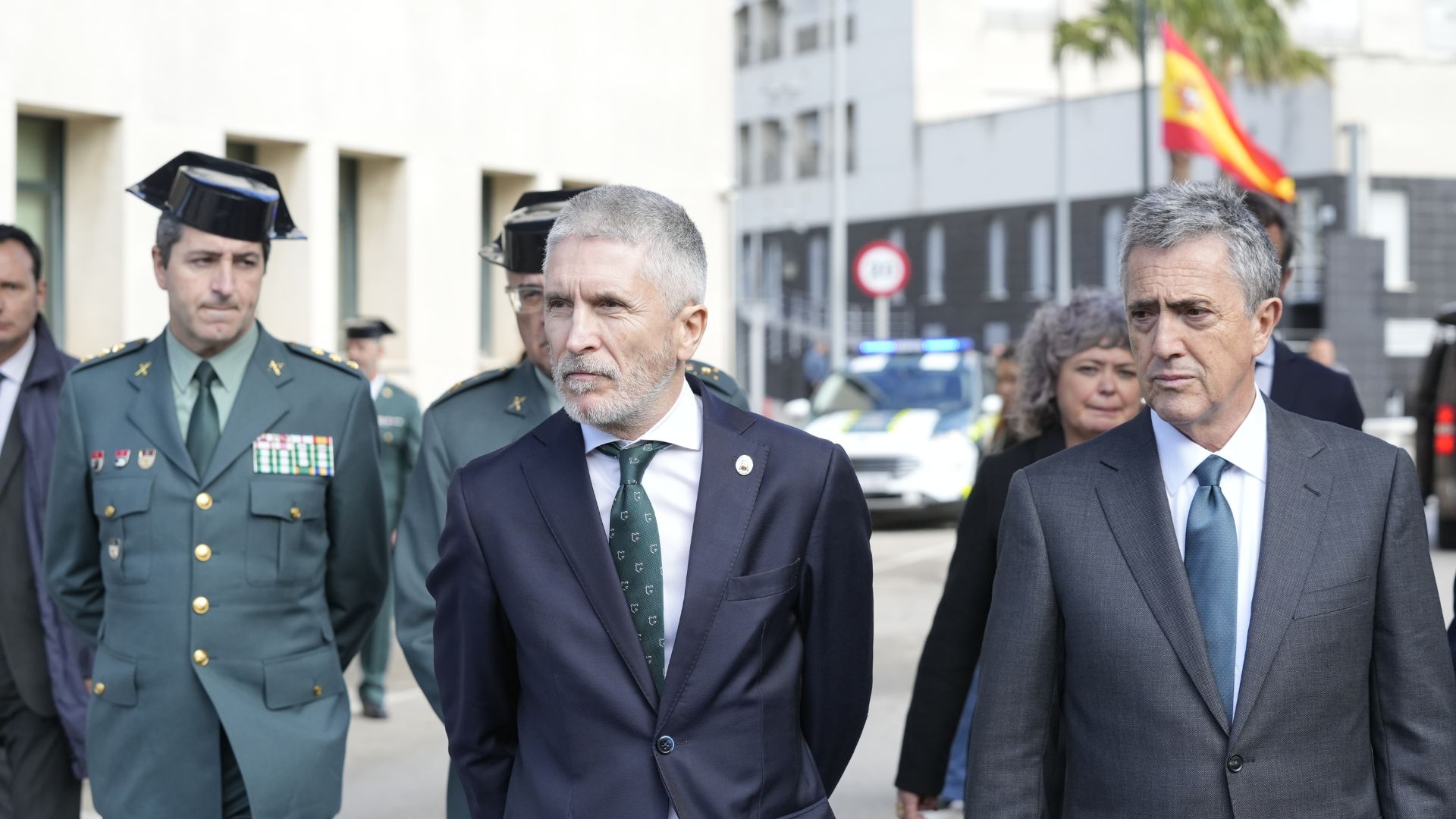 El ministro del Interior, Fernando Grande Marlaska, en la Comandancia de la Guardia Civil de Cádiz. EP.