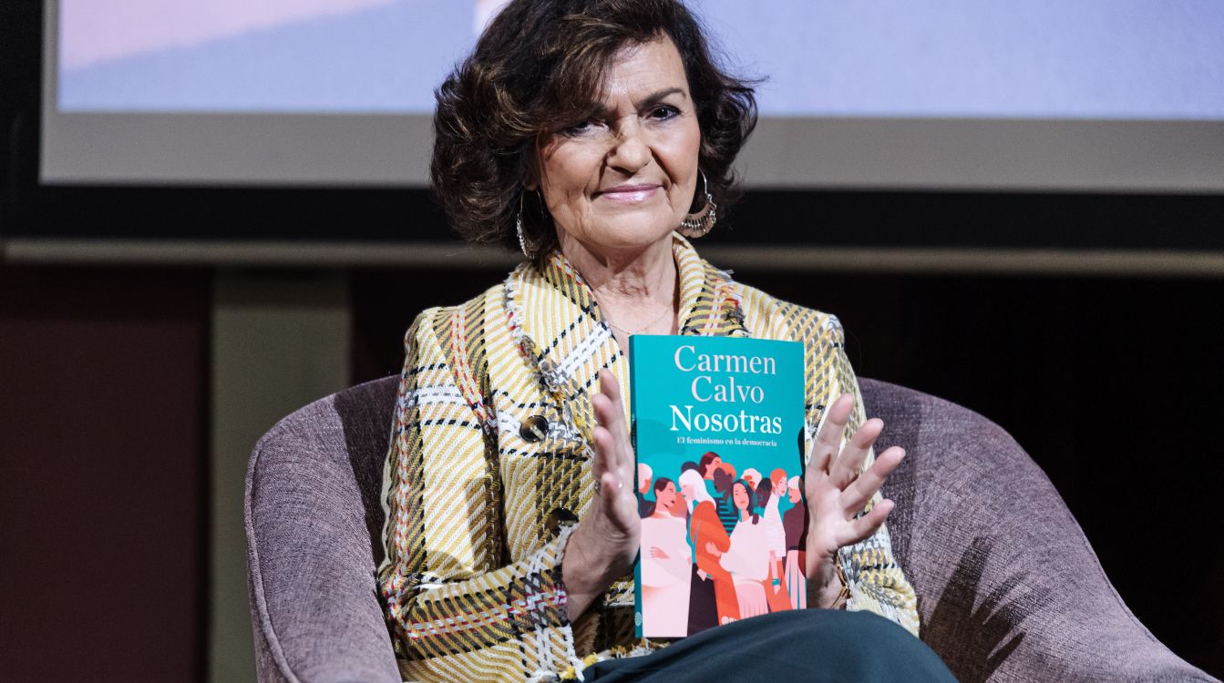 Carmen Calvo, durante la presentación de su ensayo 'Nosotras' (Planeta), sobre feminismo