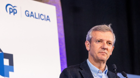 Alfonso Rueda en un acto de campaña electoral. EP