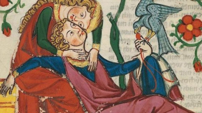 Ilustración de 'El libro del buen amor' escrito en la Edad Media por el Arcipreste de Hita.