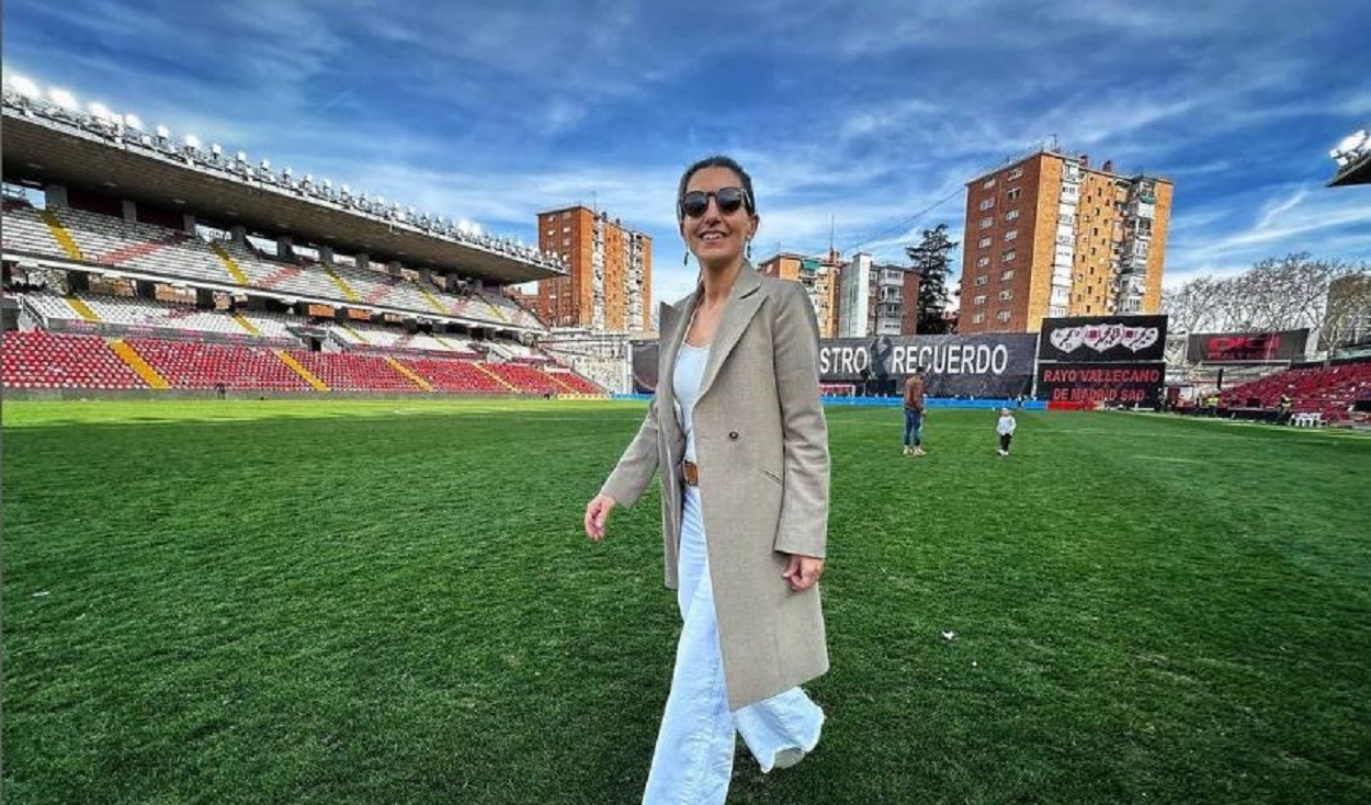 Rocío Monasterio en el estadio de Vallecas. Instagram