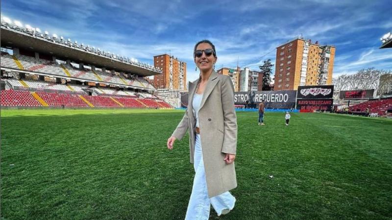 Rocío Monasterio en el estadio de Vallecas. Instagram