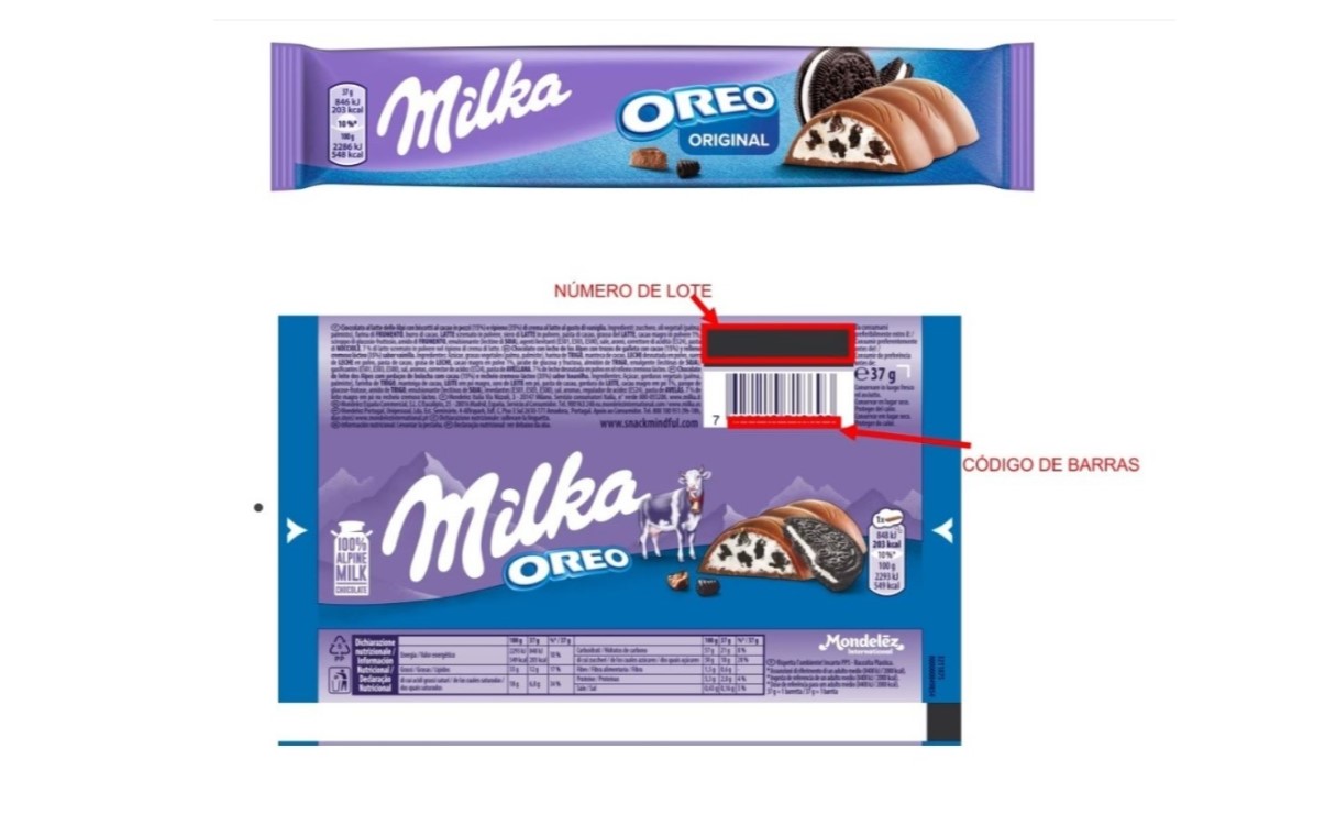 Galletas Milka Oreo afectadas