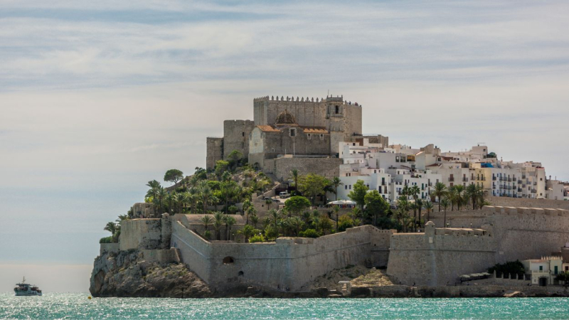 Vista del Castillo del Papa Luna en Peñíscola, Castellón.