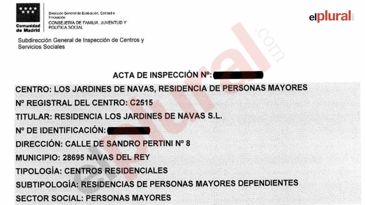 Acta de residencia 'Los jardines de Navas'. ElPlural.com