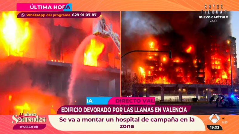 Incendio en Valencia. Atresmedia Televisión