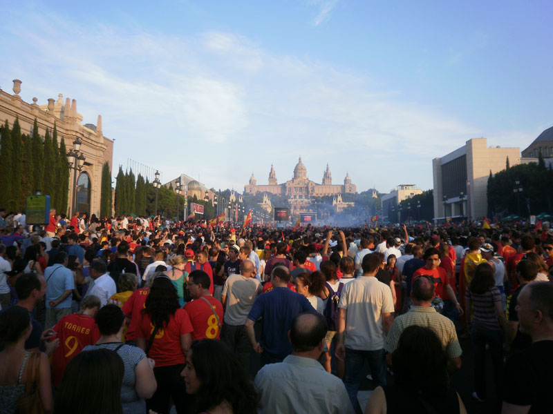 Siguiendo la final del Mundial de 2010 en Barcelona