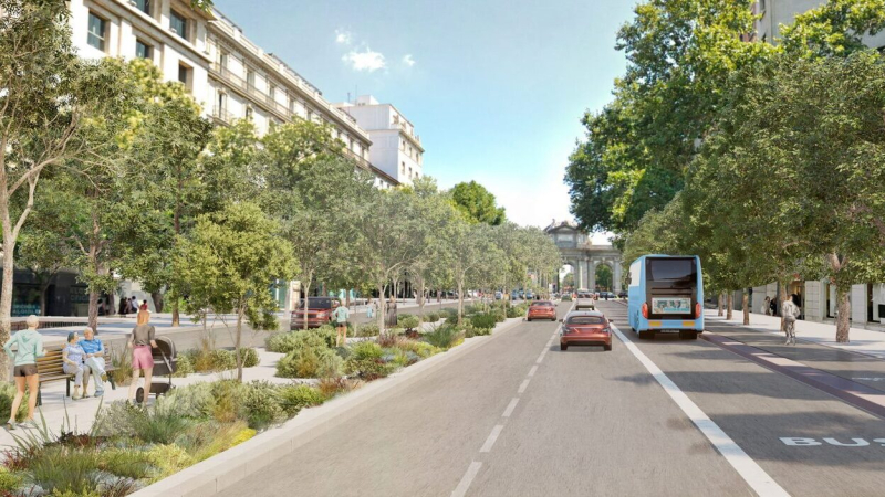 Así se verá el bulevar entre Cibeles y la Puerta de Alcalá Así se verá el bulevar entre Cibeles y la Puerta de Alcalá