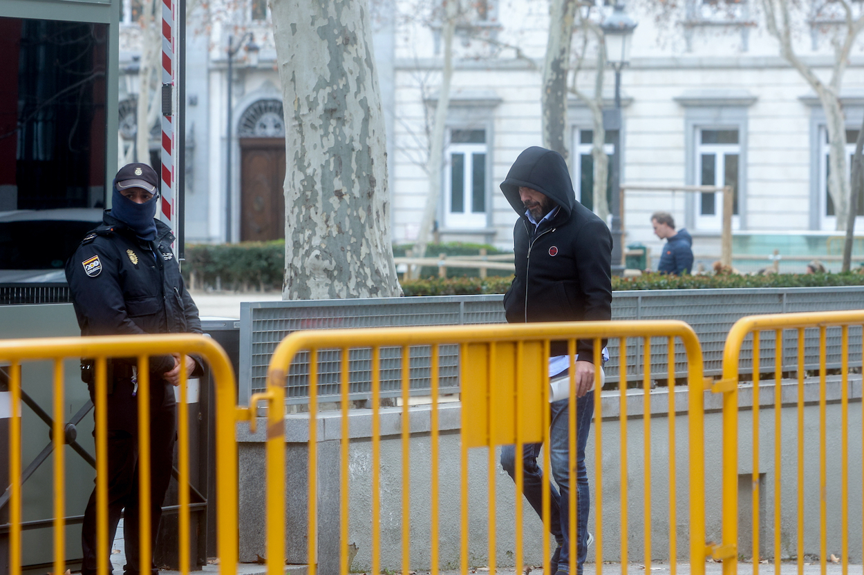 El presidente del Zamora CF, Víctor de Aldama, a su salida de la Audiencia Nacional, a 22 de febrero de 2024, en Madrid (España). EP