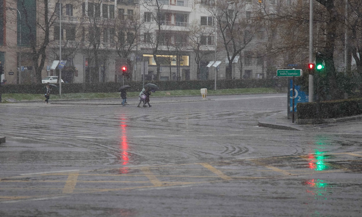 Madrid bajo fuertes lluvias la semana pasada. EP