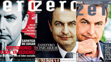 Diferentes portadas de Zapatero en la Revista Zero.