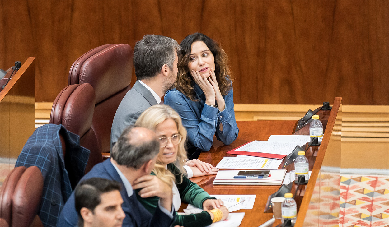 La presidenta de la Comunidad de Madrid, Isabel Díaz Ayuso, en la Asamblea.